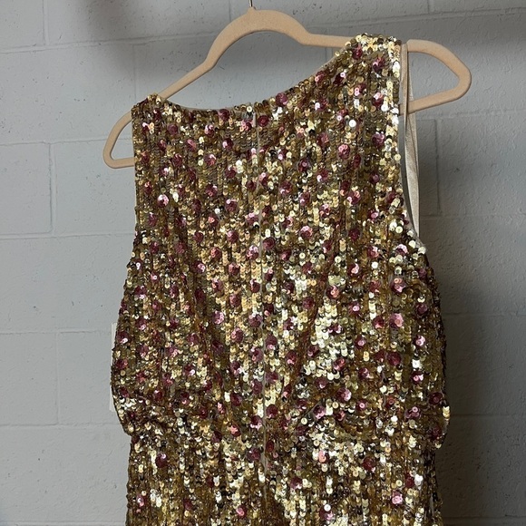 Mac Duggal 93645 Sequin Sleeveless High Neck Gold - Picture 7 of 11